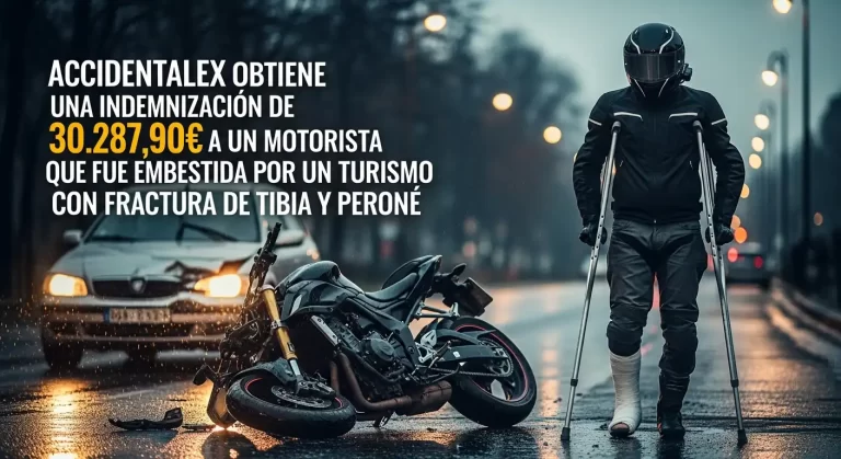 Accidentalex obtiene una indemnización de 30.287,90€ a un motorista