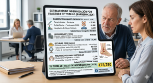 Cuánto cobrarás por una fractura de tobillo tras un accidente de tráfico en 2026
